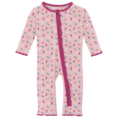 Print Muffin Ruffle Coverall with 2 Way Zipper Lotus Sprinkles
