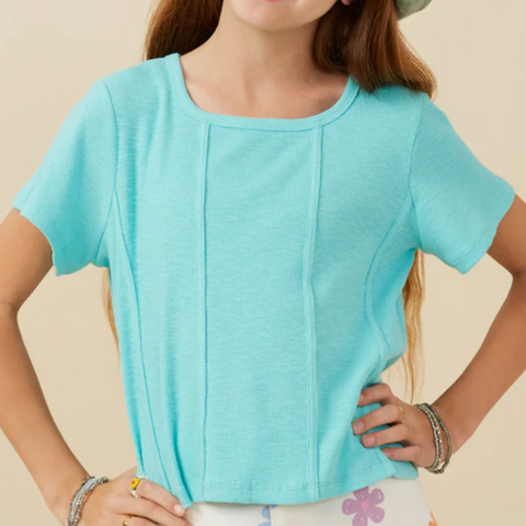 Caged Knit Sky Blue Shirt