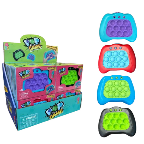 sensory pop it toy in 4 different color combinations