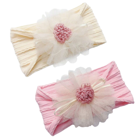 Ribbed Flower Bow Headwrap