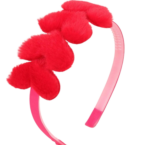 Fuzzy Plush Heart Headband