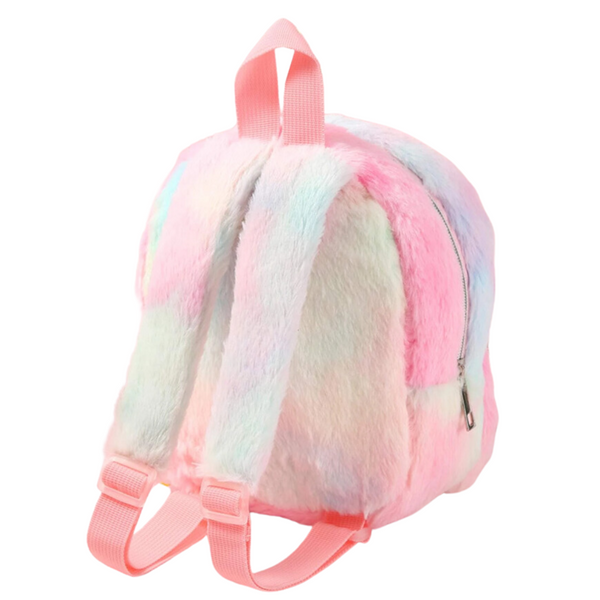 Fuzzy Tie Dye Unicorn Backpack