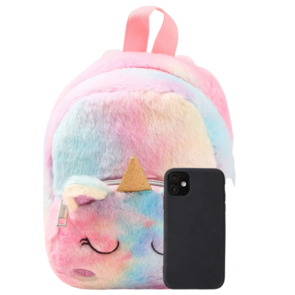 Fuzzy Tie Dye Unicorn Backpack