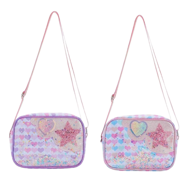 Glitter Heart Rainbow Shoulder Bag