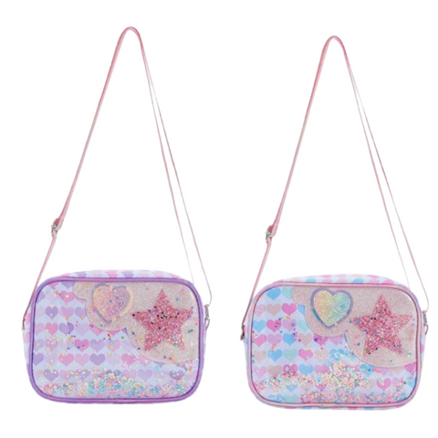 Glitter Heart Rainbow Shoulder Bag