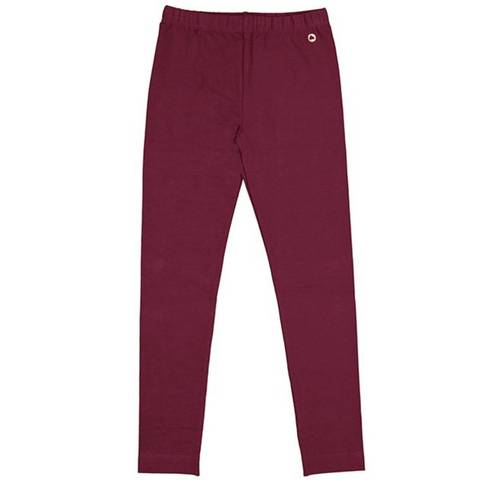 Pink leggings featuring a slim fit, full length, and wide elastic waistband.