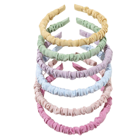 Solid Pastel Ruched Headbands