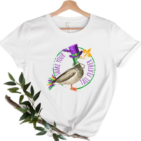 Shake Your Tail Feathers Mardi Gras Tee Shirt