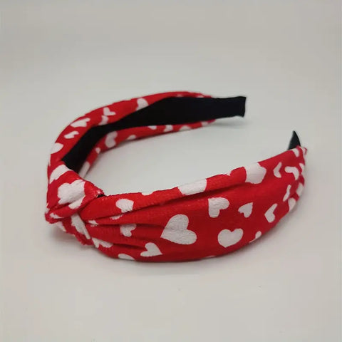 Valentines Day Hearts Knot Headband