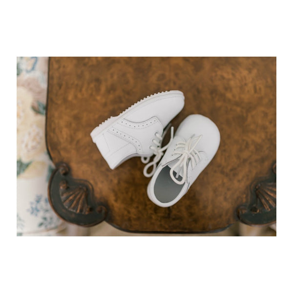 James Boy's White Leather Lace Up Shoe