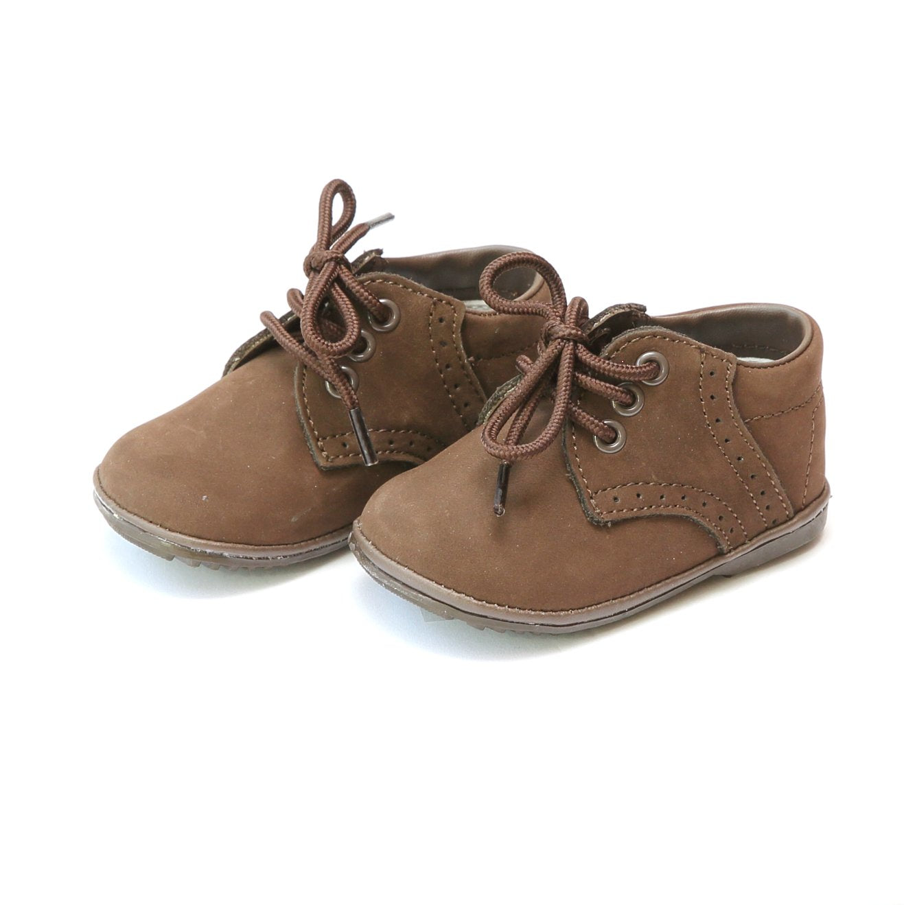 James Boy's Nubuck Brown Leather Lace Up Shoe