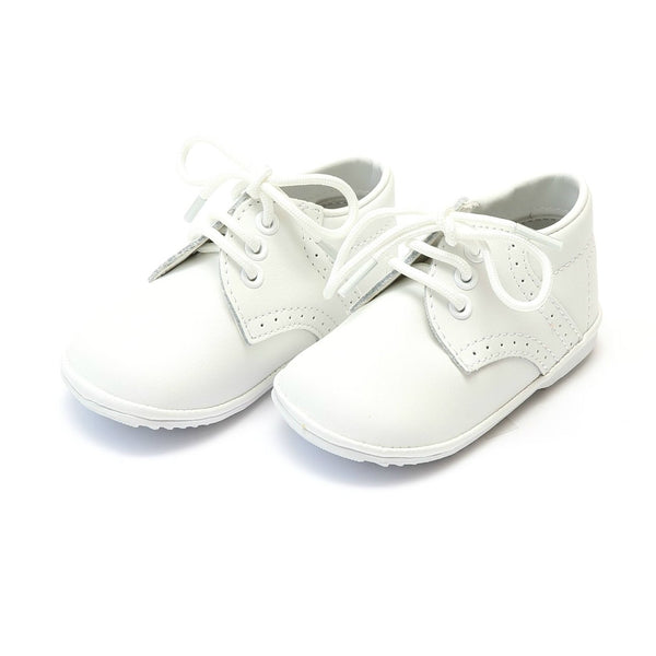 James Boy's White Leather Lace Up Shoe
