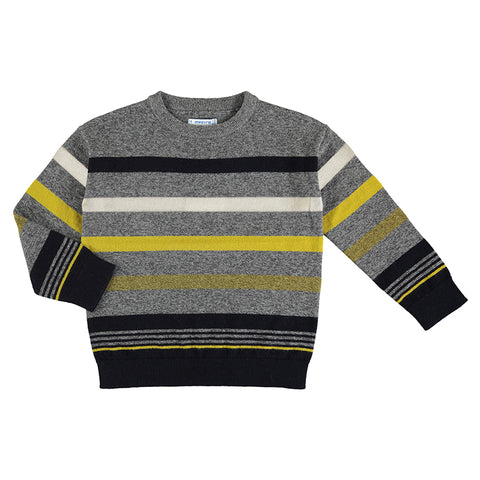 Gray & Mustard Stripe Sweater