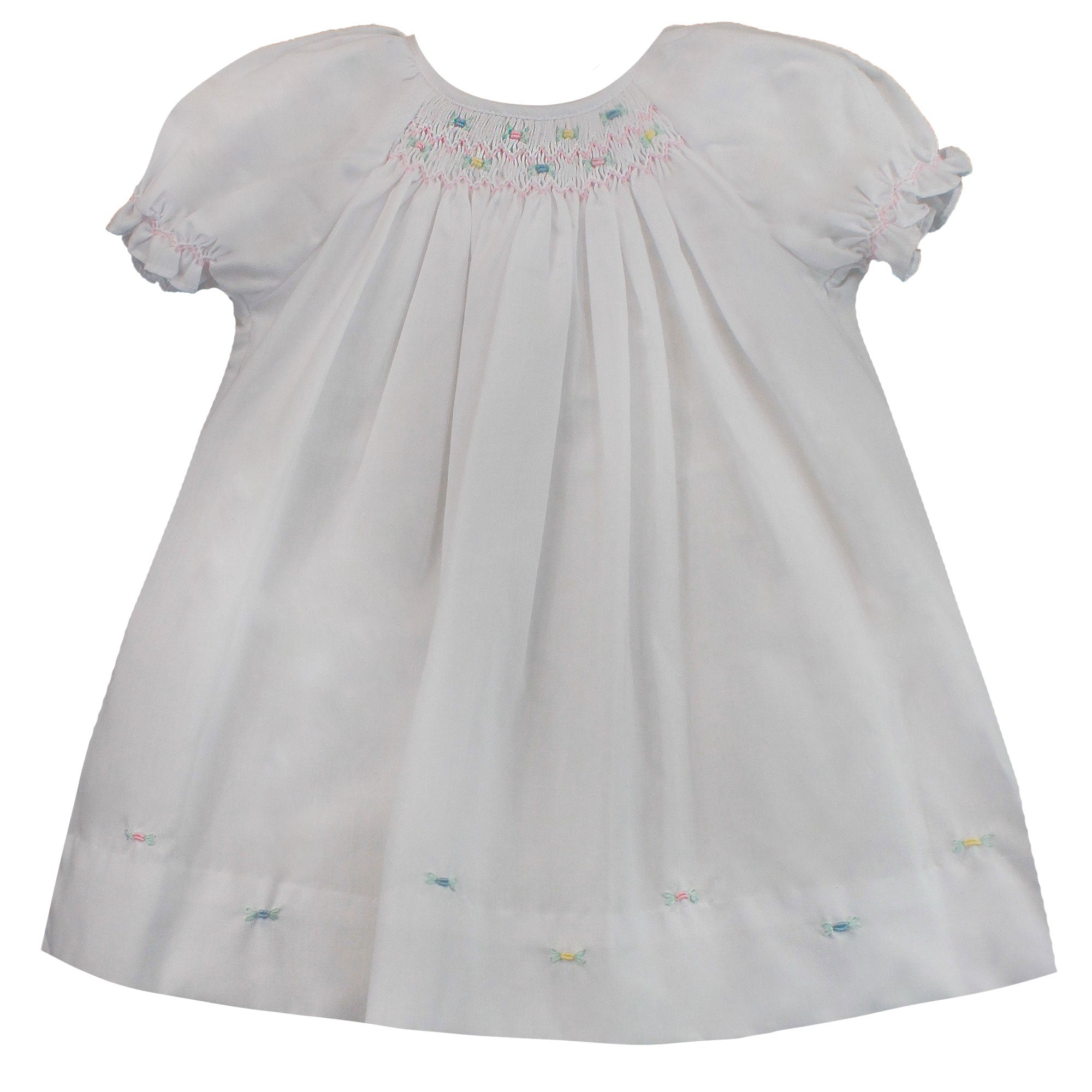 Basic Smocked Dress with Hemline Roses (3 Color Options)