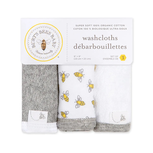 Burt's Bees Washcloths 3-Pack-Bee Essentials