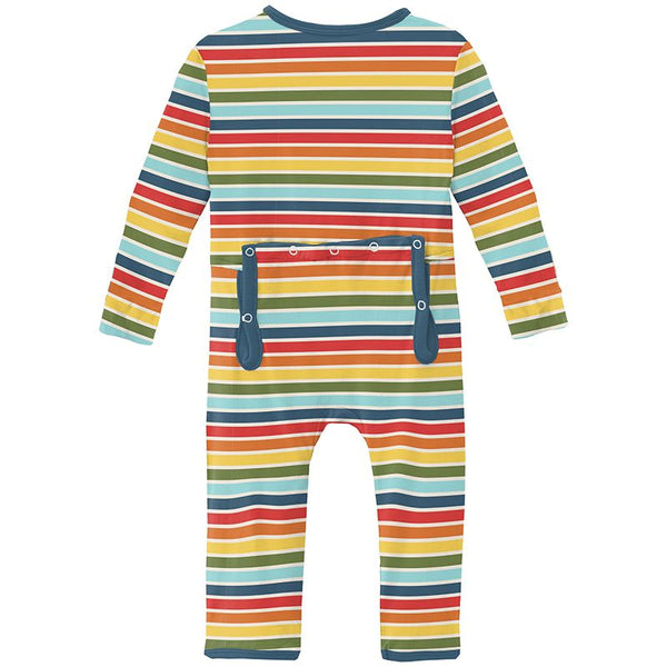 Print Coverall with Zipper Groovy Stripe