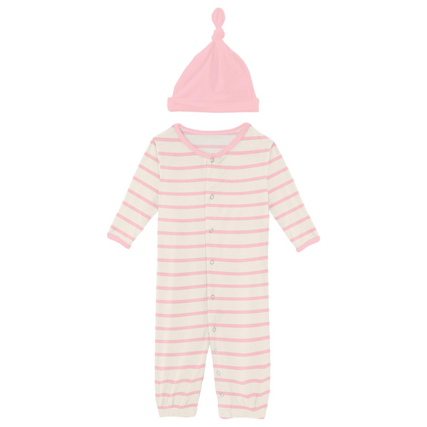 Converter Gown and Knot Hat Set Lotus Sweet Stripe