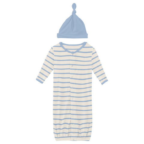 Converter Gown and Knot Hat Set Pond Sweet Stripe