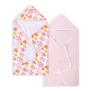 Rosy Spring Organic Cotton Hooded Towels 2 Pack