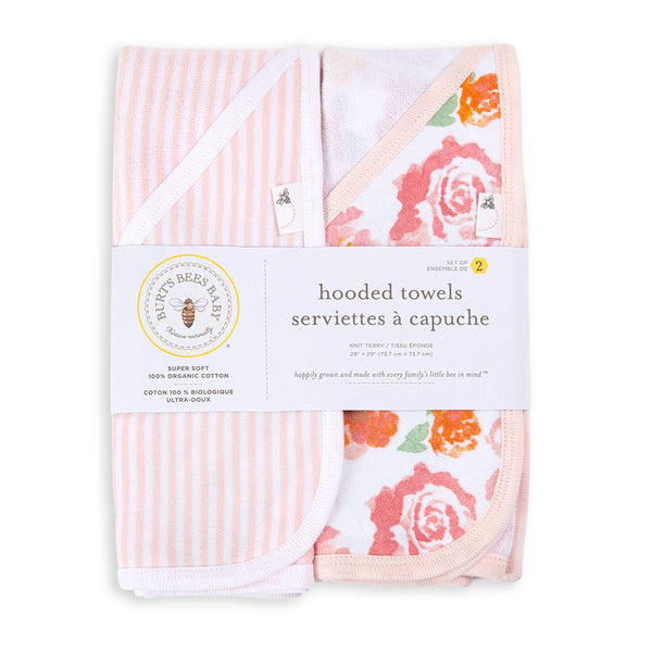 Rosy Spring Organic Cotton Hooded Towels 2 Pack