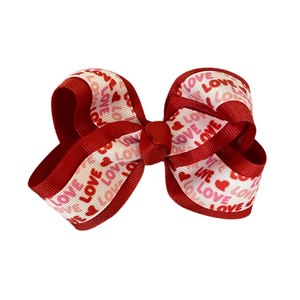 Red Layered "Love" Bow