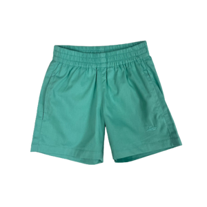 Opal Green Elastic Waist Twill Shorts