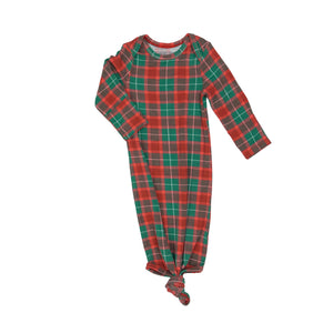 Holiday Plaid Knotted Gown