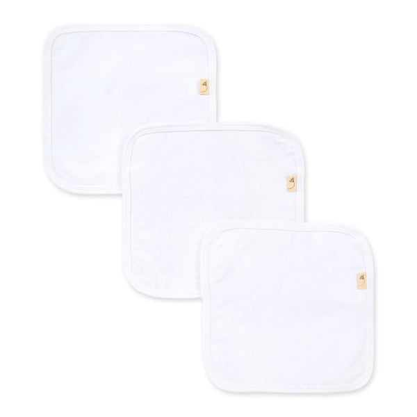 Burt's Bees Organic Washcloths 3-Pack-Solid White