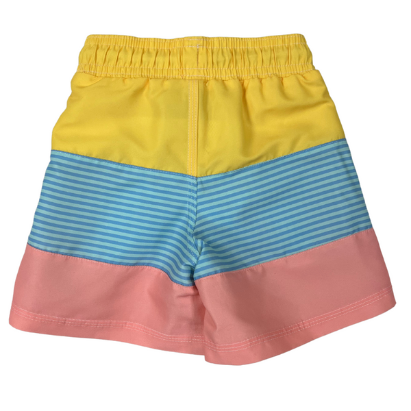 Boy's Swim Trunks-Solid Sunshine Color Block