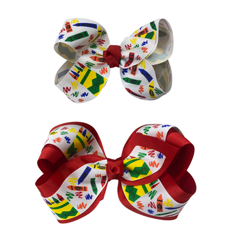 Crayons Back to School Bows