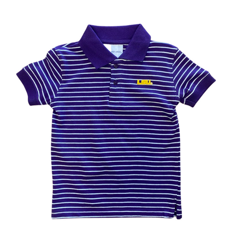 Short Sleeve LSU Striped Golf Polo