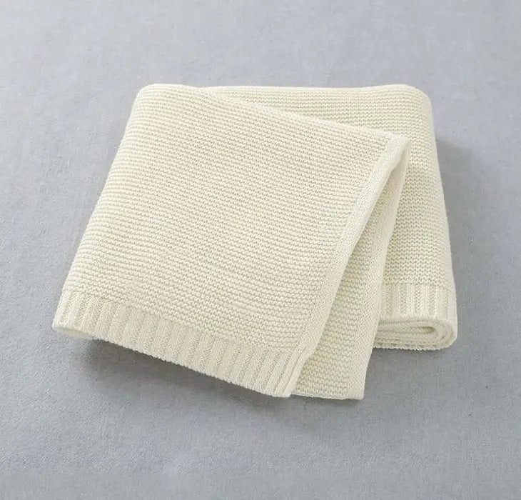 soft knitted cream color cotton blanket