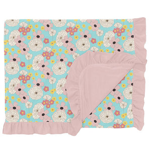 Ruffle Toddler Blanket Summer Sky Flower Power
