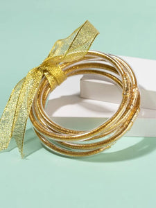 Kids Glitter Bangle Bracelet Set