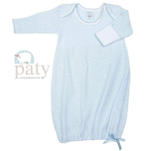 Paty Long Sleeve Lap Shoulder Blue Gown