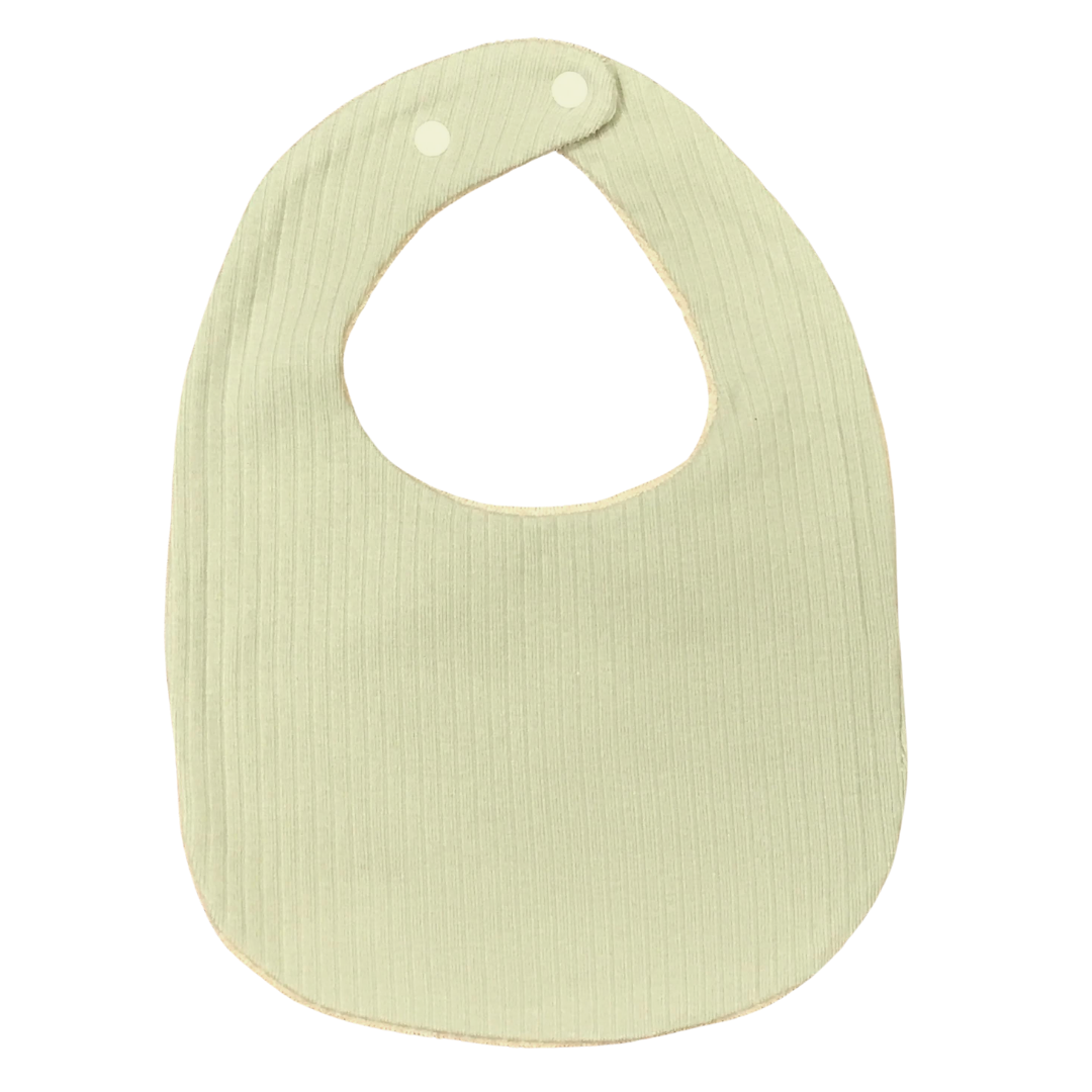 sage green ribbed bib