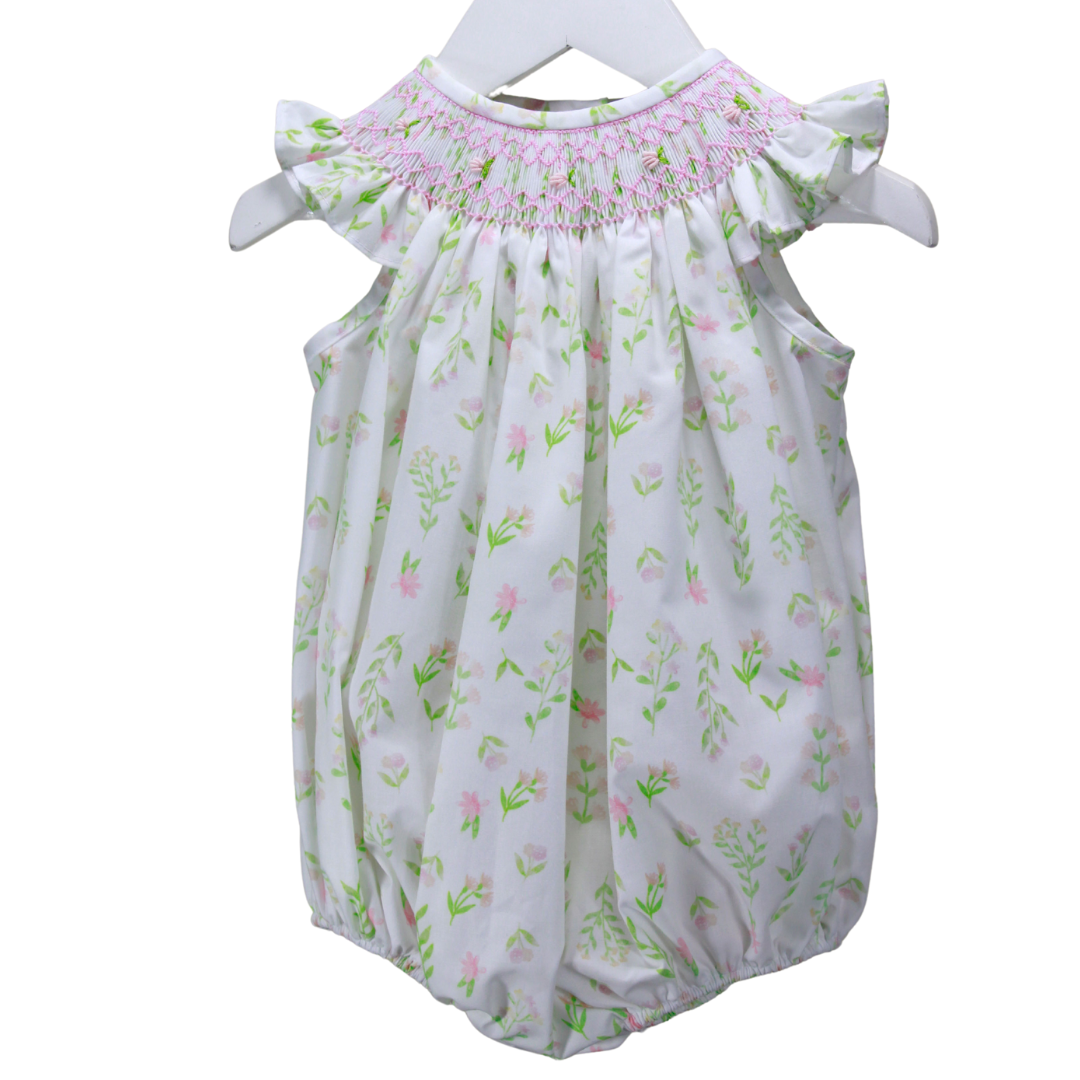Floral Smocked Angel Wing Bubble