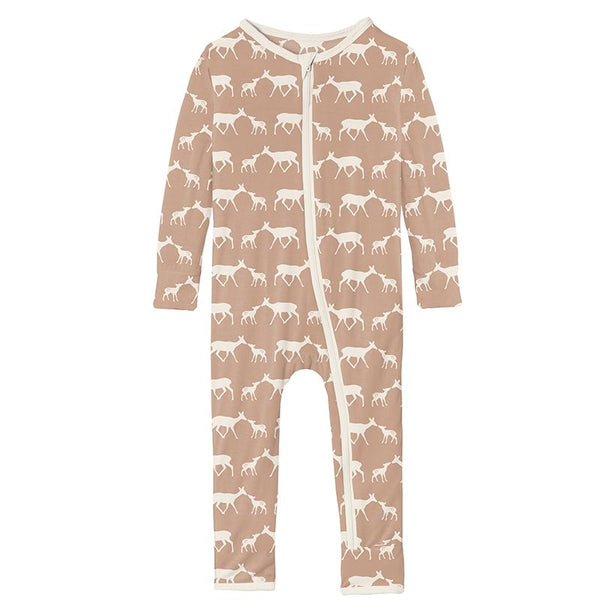 Print Coverall with Zipper Doe and Fawn